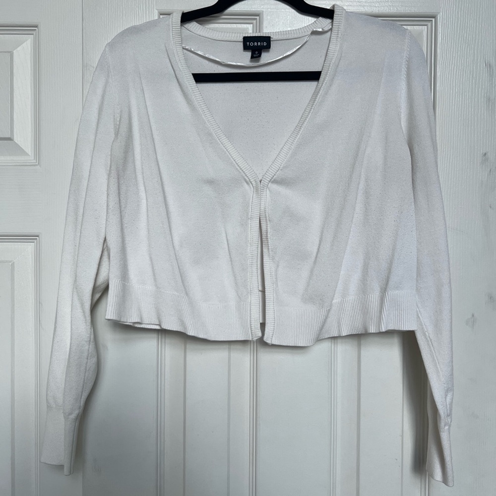 White Cropped Cardigan